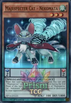 1st ed Majespecter Cat - Nekomata super rare MP16-EN125 Yugioh - Image 1
