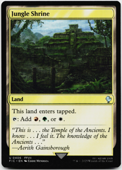 Jungle Shrine [Commander: Final Fantasy] MTG (FIC) - Tri-Color Land 🔥🌳⚪ - Image 3