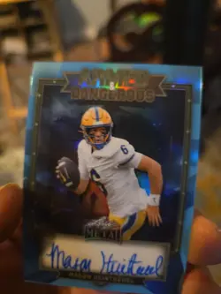 2026 Leaf Metal Football Mason Heintschel #/8 Armed & Dangerous Prospect RC Auto - Image 2