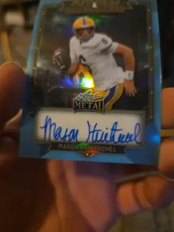 2026 Leaf Metal Football Mason Heintschel #/8 Armed & Dangerous Prospect RC Auto - Image 3