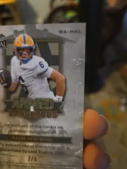 2026 Leaf Metal Football Mason Heintschel #/8 Armed & Dangerous Prospect RC Auto - Image 5