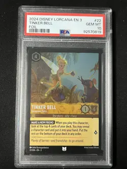 2024 Disney Lorcana Foil EN 3 Tinker Bell #22 PSA 10 GEM MINT - Image 1