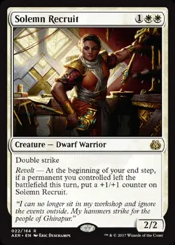 4x Solemn Recruit MTG Aether Revolt NM Magic Regular - Image 1