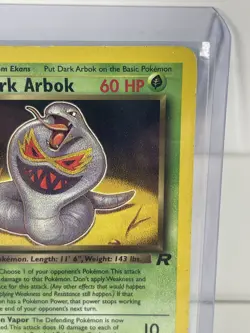 Pokemon TCG Dark Arbok 19/82 Rare Non Holo Vintage Team Rocket Trading Card - Image 4