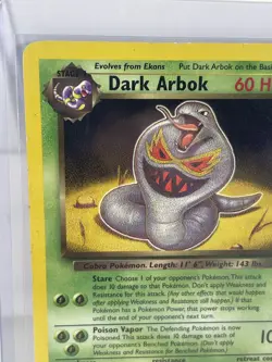 Pokemon TCG Dark Arbok 19/82 Rare Non Holo Vintage Team Rocket Trading Card - Image 5