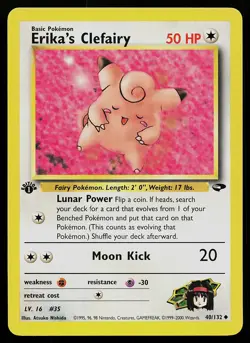 Pokemon Card - Erika's Clefairy Gym Challenge 40/132 Uncommon 1st Edition - Image 1