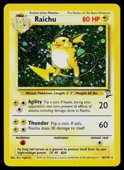 Pokemon Card - Raichu Base Set 2 16/130 Holo Rare - Image 1