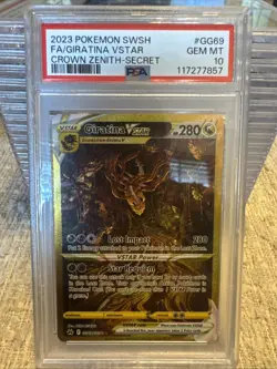 Pokemon Giratina VSTAR 2023 GG69/GG70 Secret Rare Crown Zenith PSA 10 Gem Mint - Image 1