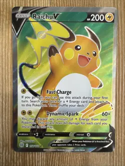 Raichu V 158/172 Pokemon TCG Sword & Shield Brilliant Stars Ultra Rare NM - Image 1