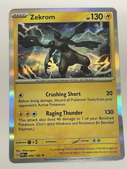 Pokemon TCG: Zekrom 066/182 Rare Holo - Paradox Rift Nice Raw Card - Image 1