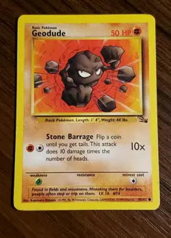 Geodude No. 74 Japanese Pocket Monsters Pokemon Fossil Set 47/62 LOTx2 LP - Image 2