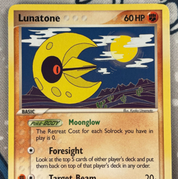Lunatone 36/107 Non Holo EX Deoxys Set Pokemon Card 2005 NM/LP - Image 2