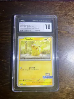 Pikachu Black Star Promo 214 Illustration Contest 2024 Pokemon CGC Gem Mint 10 - Image 1