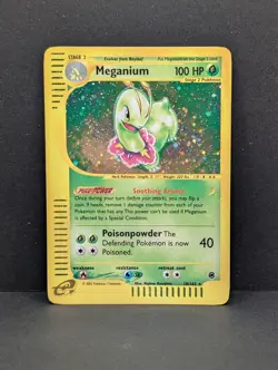 Meganium 018/165 Expedition Base Set Holo Rare Pokemon TCG Nintendo e-reader MP+ - Image 1