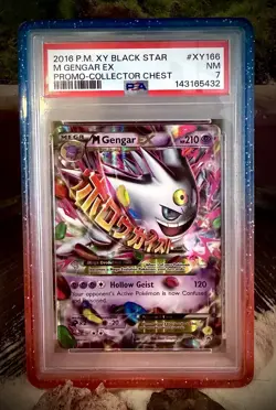 PSA 7 *New* 2016 POKEMON XY BLACK STAR PROMO COLLECTOR CHEST #XY166 M GENGAR EX - Image 1
