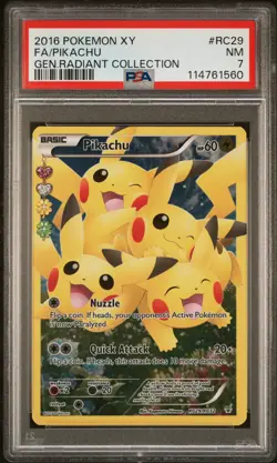 2016 POKEMON GENERATIONS RADIANT COLLECTION PIKACHU #RC29 PSA 7 NM #114761560 - Image 1