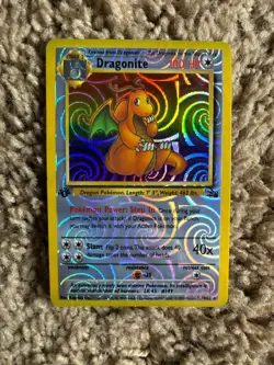 Pokemon Vending Machine Sticker Vintage Dragonite Shiny Swirl - Image 1