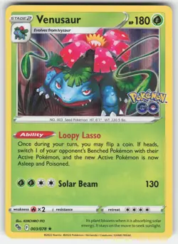 Venusaur 003/078 Holo Rare Pokemon GO Pokemon NM - Image 1