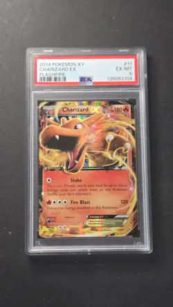 PSA 6 Charizard EX 11/106 Flash Fire Ultra Rare Pokemon 2014 - Image 1