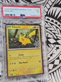 Pikachu #025 Holiday Calendar Pokemon PSA 7 Near Mint - Image 2