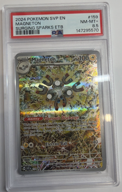 PSA 8.5 2024 Pokemon SVP EN Magneton Surging Sparks ETB #159 - Image 1