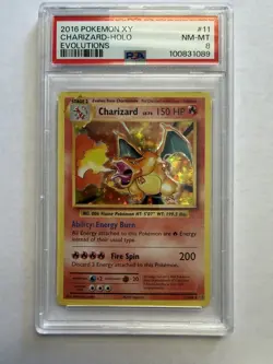 CHARIZARD PSA 8 2016 POKEMON XY EVOLUTIONS #11/108 HOLO! - Image 1