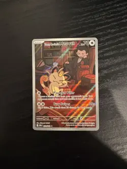 Team Rocket’s Meowth 203/182 Illustration Rare IR Pokemon Destined Rivals NM 🔥 - Image 1