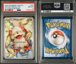 Pokemon TCG Hisuian Growlithe Sv06 Illustration Rare PSA 8 181/167 - Image 3