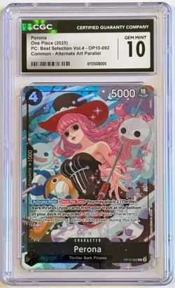 2025 One Piece Perona OP10-092 Alternate Art CGC 10 Gem Mint Best Selection - Image 1