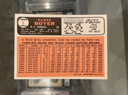 1966 TOPPS #9 CLETE BOYER NEW YORK YANKEES BASEBALL CARD NM/MT - Image 2