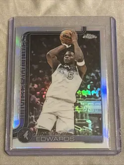 2025-26 Topps Chrome - Anthony Edwards #151 Refractor Timberwolves NM+ - Image 1