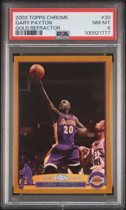 2003 Topps Chrome Gary Payton #/99 Gold Refractor #29 LA Lakers PSA 8 NM-MT - Image 1