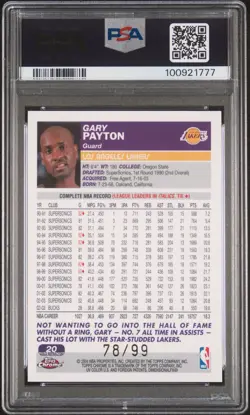 2003 Topps Chrome Gary Payton #/99 Gold Refractor #29 LA Lakers PSA 8 NM-MT - Image 2