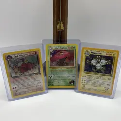 Vintage Holo Pokemon Card Lot Of 3 Cards Damaged/HP (Dugtrio Magneton Vileplume) - Image 1