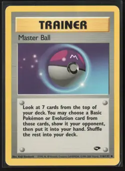 Master Ball Uncommon Gym Challenge 116/132 LP Pokemon Card - Image 1