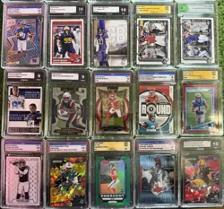 30 Card Graded NFL Football Card Lot - Image 1