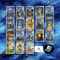 Pokemon Van Gogh Set of 18 Custom Art Cards - DIY - Fan Art- Full Set Display - Image 1