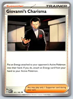 Giovanni's Charisma - Scarlet Violet 151 EN 161/165 Pokemon Card NM - Image 1