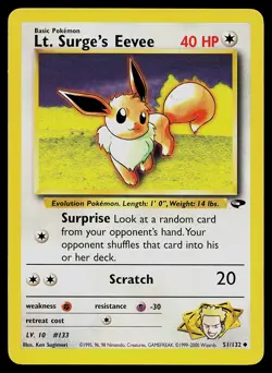 Pokemon Card - Lt. Surge's Eevee Gym Challenge 51/132 Uncommon - Image 1