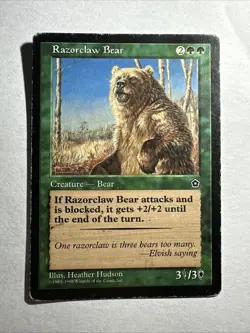 Razorclaw Bear MTG Magic The Gathering Portal Second Age Rare HP - Image 1