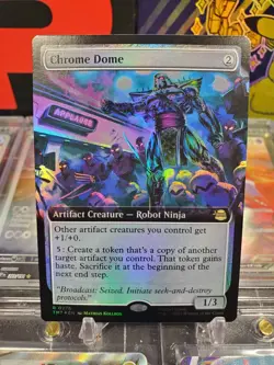 Chrome Dome 0276 Rare *Extended Art Foil* Artifact Creature MTG TMNT - Image 1