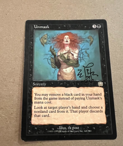 Unmask - Mercadian Masques - MTG - Magic the Gathering - Signed by RK Post - Image 1