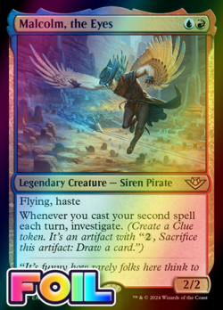 x1 Malcolm, the Eyes OTJ MTG 219 FOIL RARE M/NM 1x - Image 1