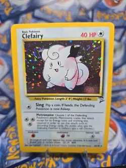 Vintage 1999 Pokemon TCG Base Set 2 Clefairy Holo Rare 6/130 LP - Image 1