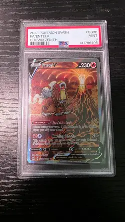 PSA 9 Entei V #GG36/GG70 Crown Zenith: Galarian Gallery Pokemon TCG - Image 1
