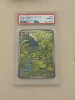 2023 POKEMON MEW EN-151 #166 BULBASAUR ILLUSTRATION RARE PSA 10 - Image 1