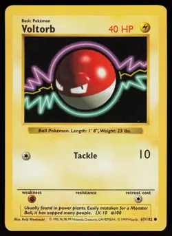 VOLTORB 67/102 COMMON BASE SET SHADOWLESS POKEMON LP - Image 1