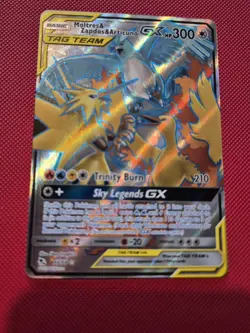 Moltres Zapdos Articuno GX Tag Team Pokemon TCG Hidden Fates Full Art 66/68 NM - Image 2