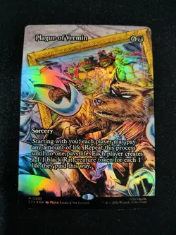 MTG Plague of Vermin Borderless Foil 0007 TMNT PZA NM - Image 1