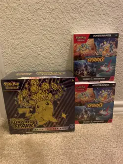 Pokemon TCG Surging Sparks ETB + 2 Booster Bundles Lot of 3! New! Sealed! - Image 1